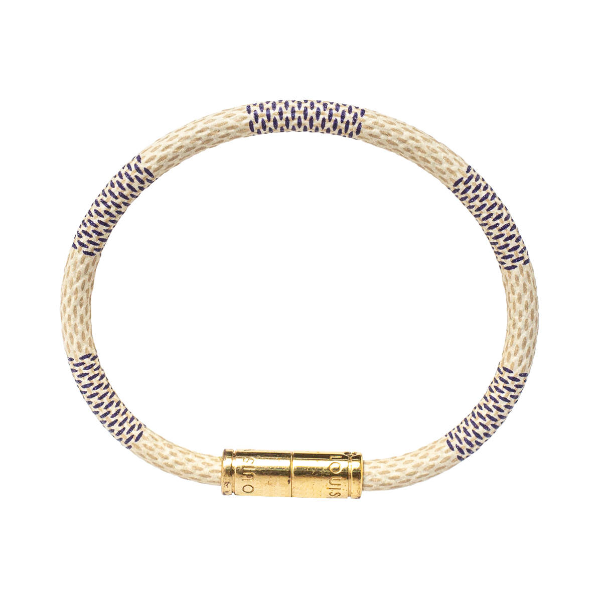 Louis Vuitton Keep It Bracelet Damier Azur White/Blue in Coated Canvas with  Gold-tone - US