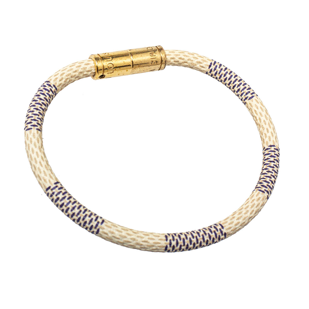 Louis Vuitton Damier Azur Keep It Bracelet - Gold-Tone Metal Cuff, Bracelets  - LOU335501