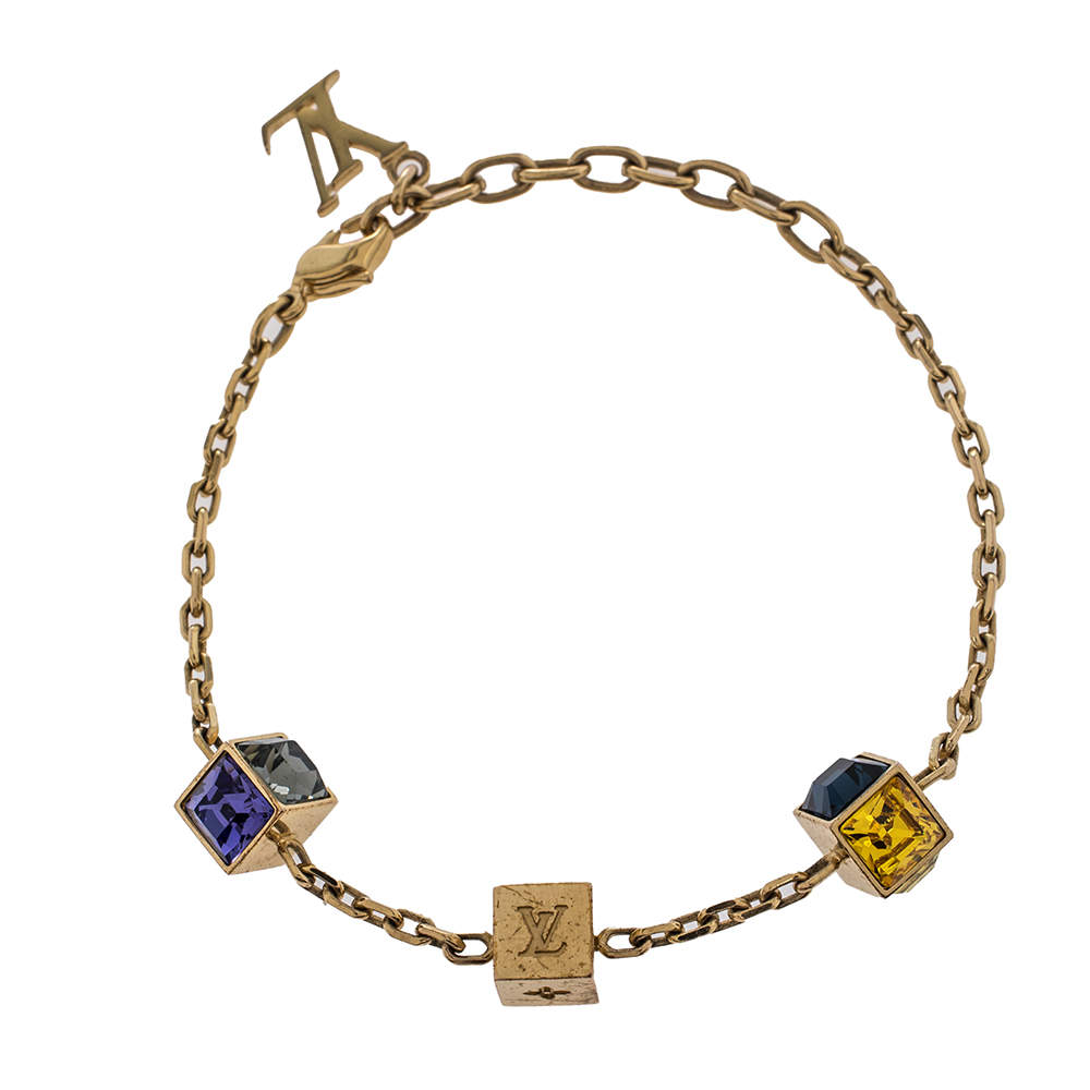 Pre Owned سوار لوي فيتون لون ذهبي كريستال غامبل