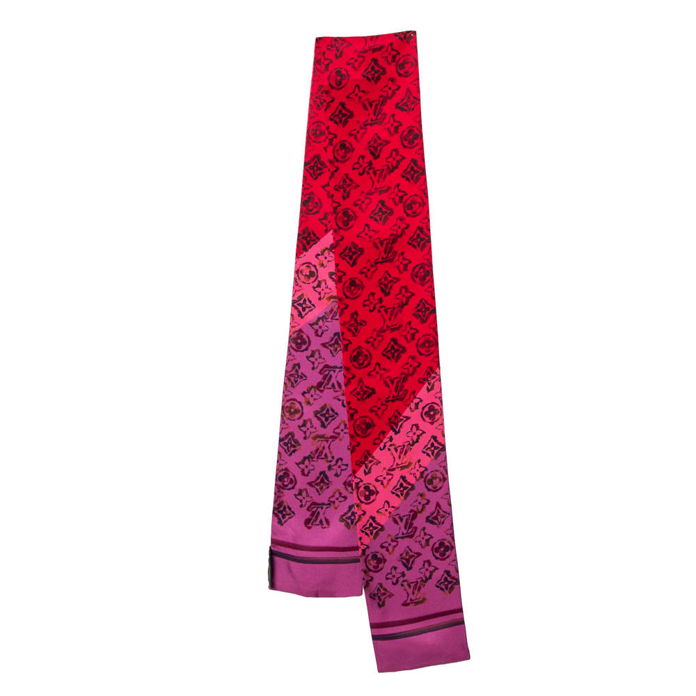 Pre Owned Louis Vuitton Coquelicot Red Monogram Rainbow Giant Bandeau