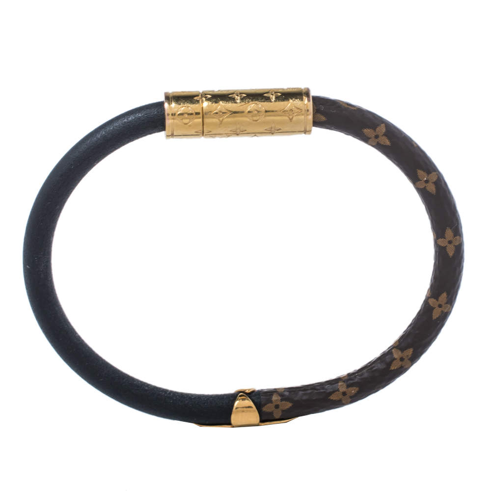Daily confidential leather bracelet Louis Vuitton Blue in Leather - 28891254