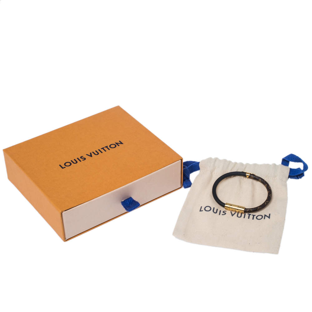 NEW LV Louis Vuitton Bracelet Daily Confidential Monogram Black M6431E 19