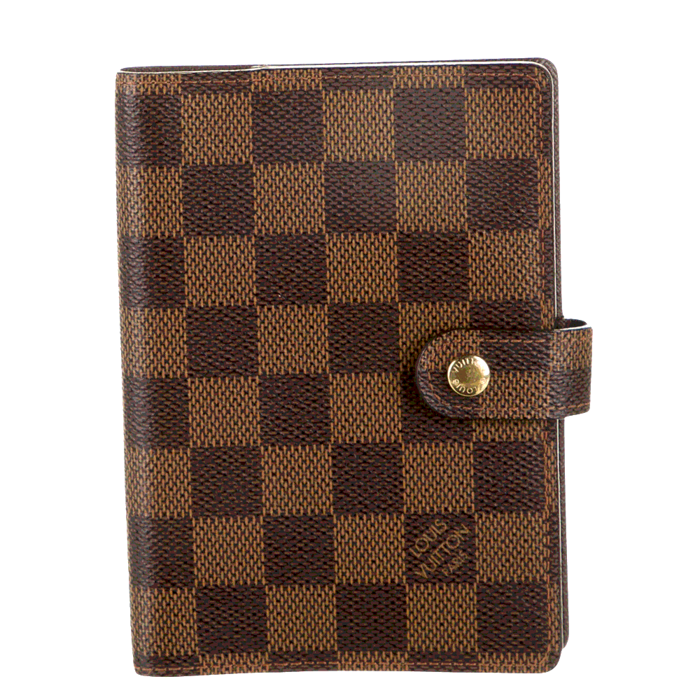 Pre Owned Louis Vuitton Damier Ebene Canvas  Agenda Cover