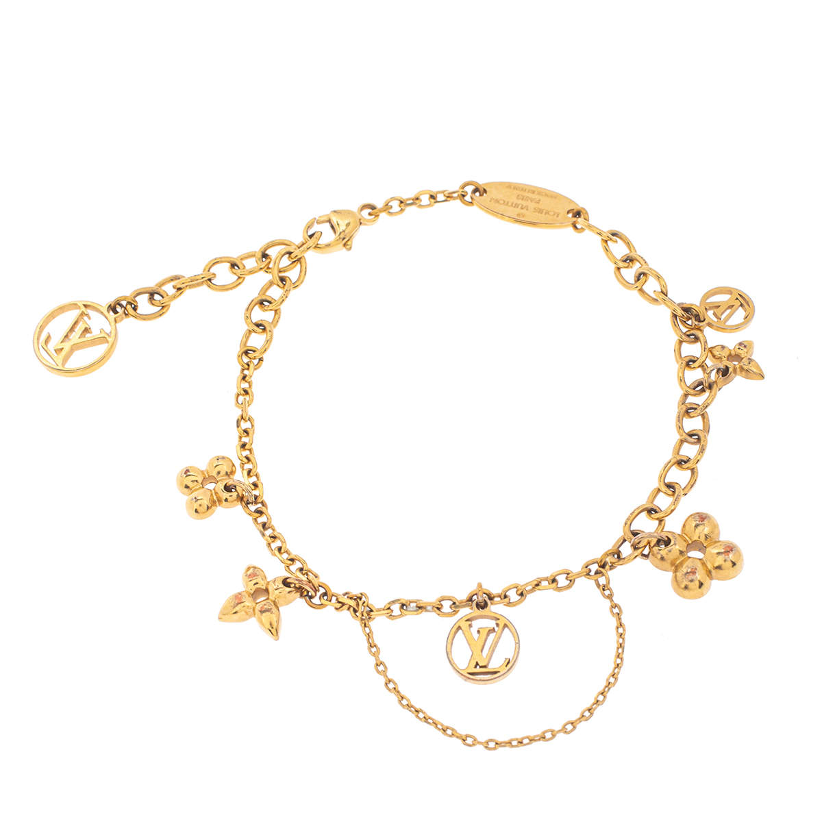 Louis Vuitton Blooming Supple Bracelet Metal with Crystals Gold 1476812