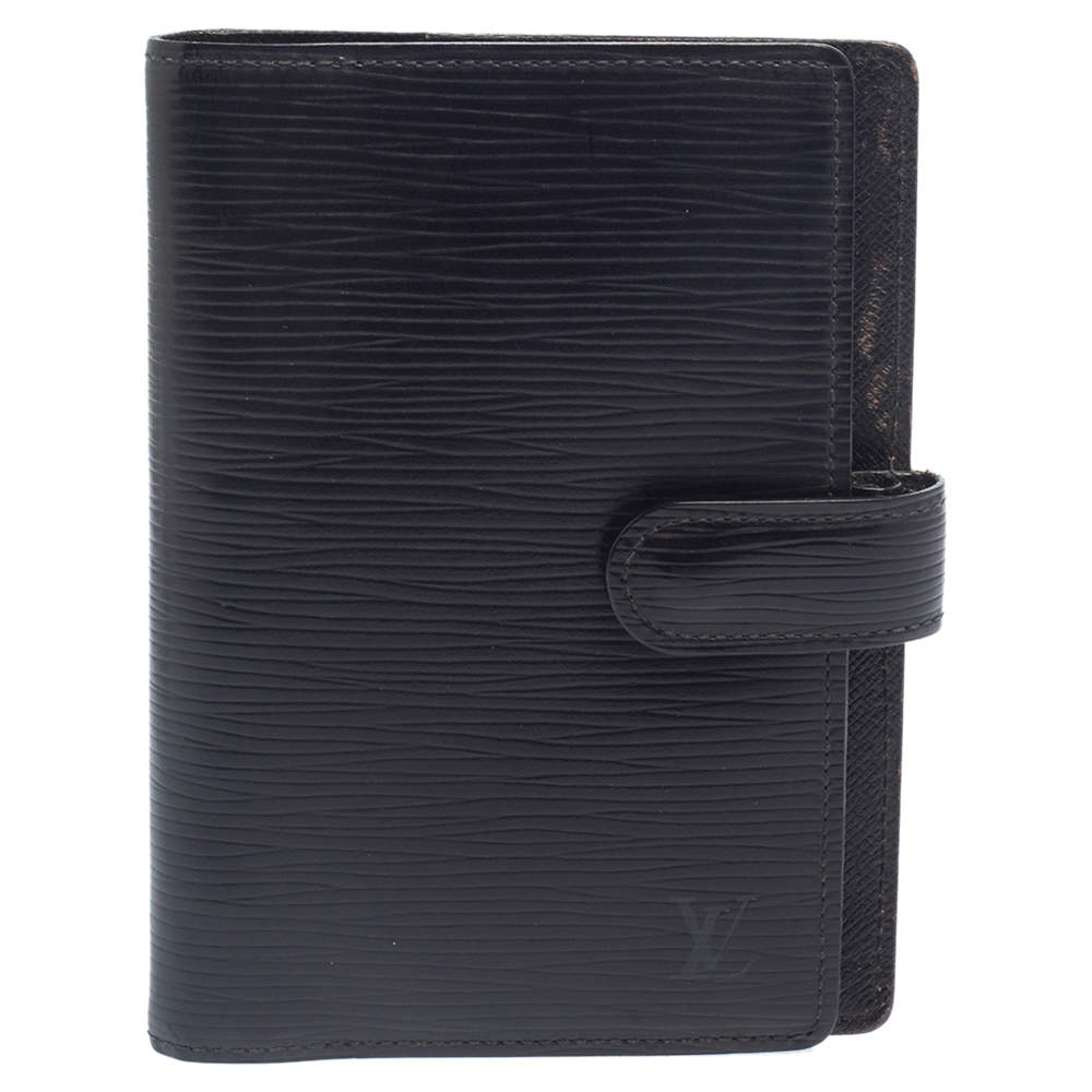 Louis Vuitton Black Epi Leather Small Ring Agenda Cover Louis Vuitton