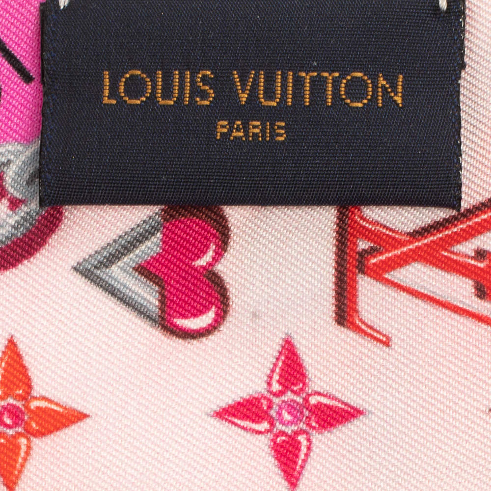 LOUIS VUITTON Silk Lucky Monogram BB Bandeau Rose Pop 879643