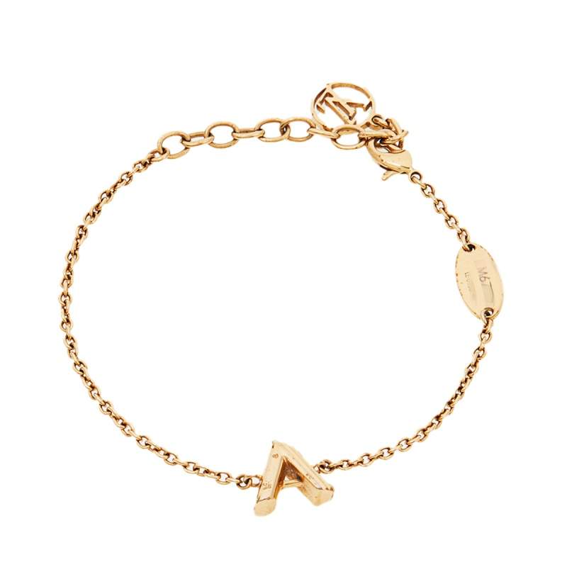 Louis Vuitton LV & Me Bracelet, Letter F Gold Metal