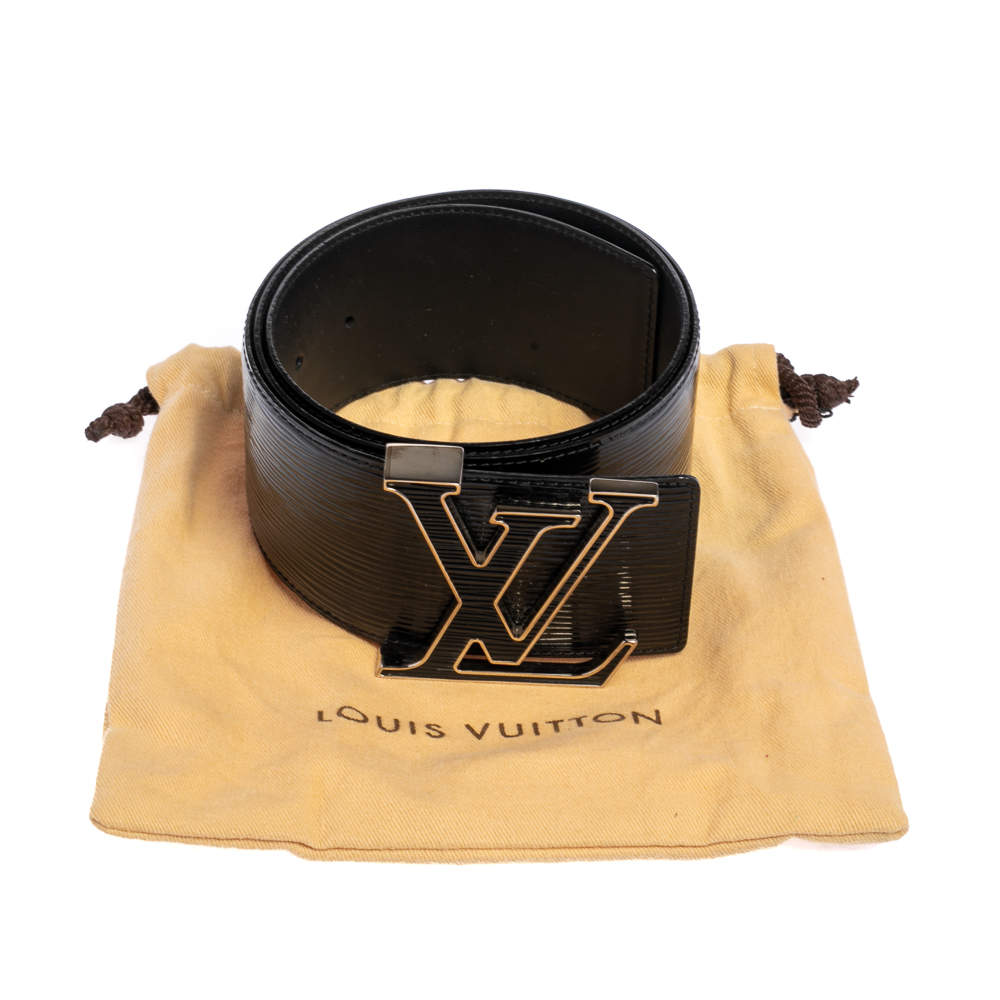 Louis Vuitton Black Electric Epi Leather LV Initiales Waist Belt