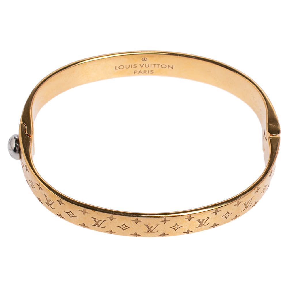 Louis Vuitton Nanogram Cuff Two Tone Bracelet M For Sale at 1stDibs