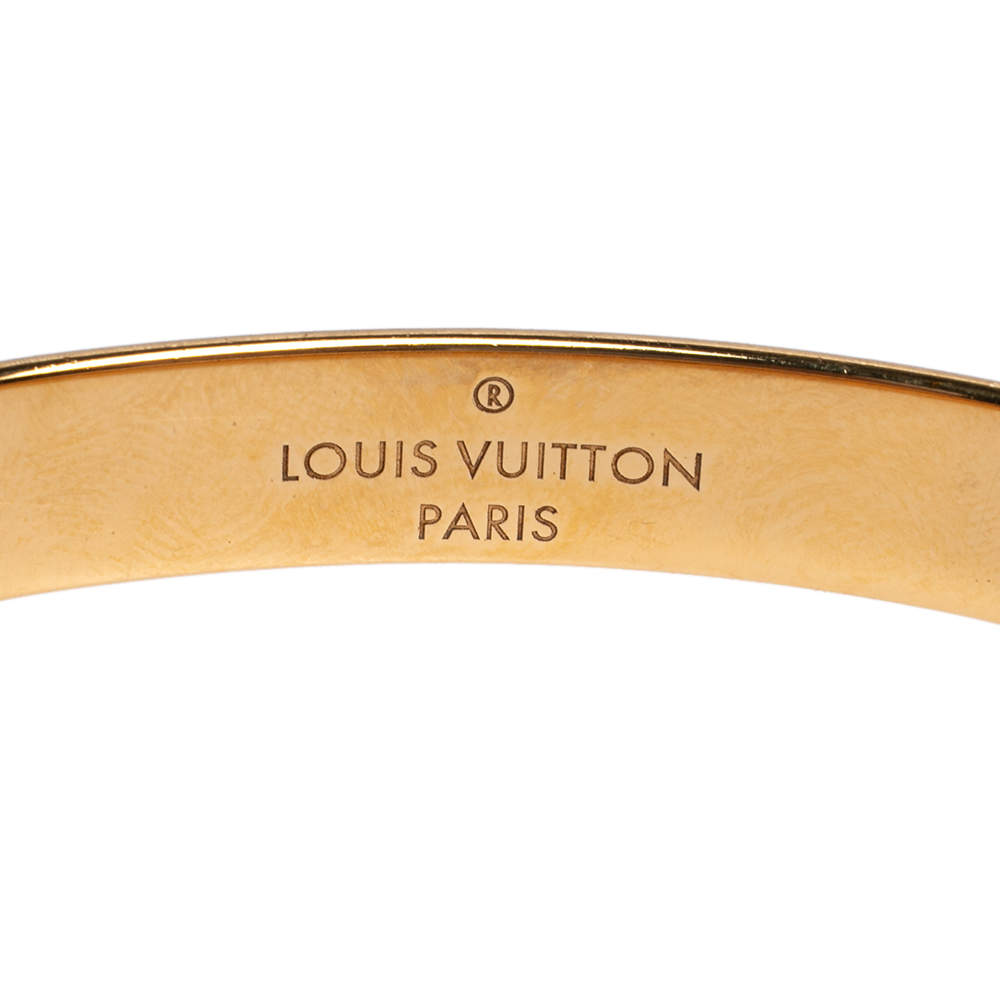 Louis Vuitton Nanogram Two Tone Cuff Bracelet S at 1stDibs