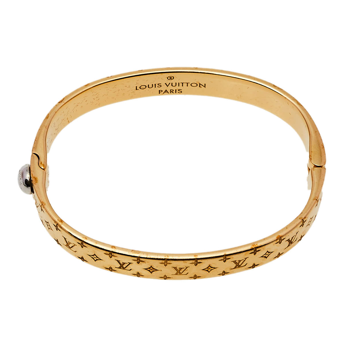 Louis Vuitton Nanogram Cuff Two Tone Bracelet M For Sale at 1stDibs