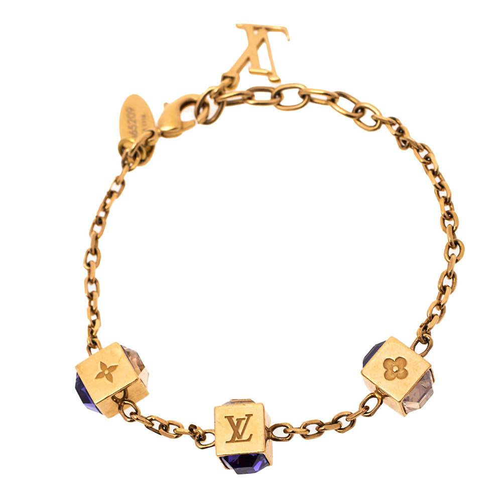 Louis Vuitton Gamble Crystal Gold Tone Bracelet 19 cm Louis Vuitton | The  Luxury Closet