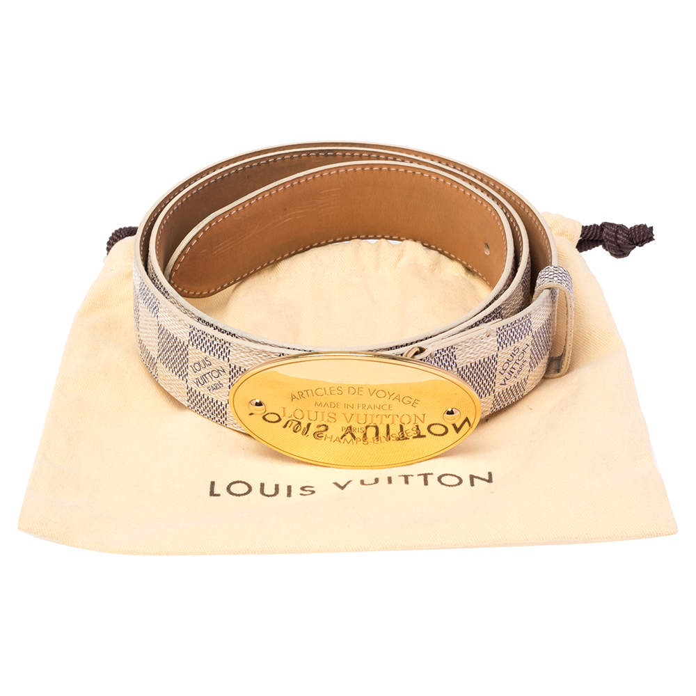 Louis Vuitton Damier Azur Canvas Leather Belt - Size 90 ○ Labellov ○ Buy  and Sell Authentic Luxury