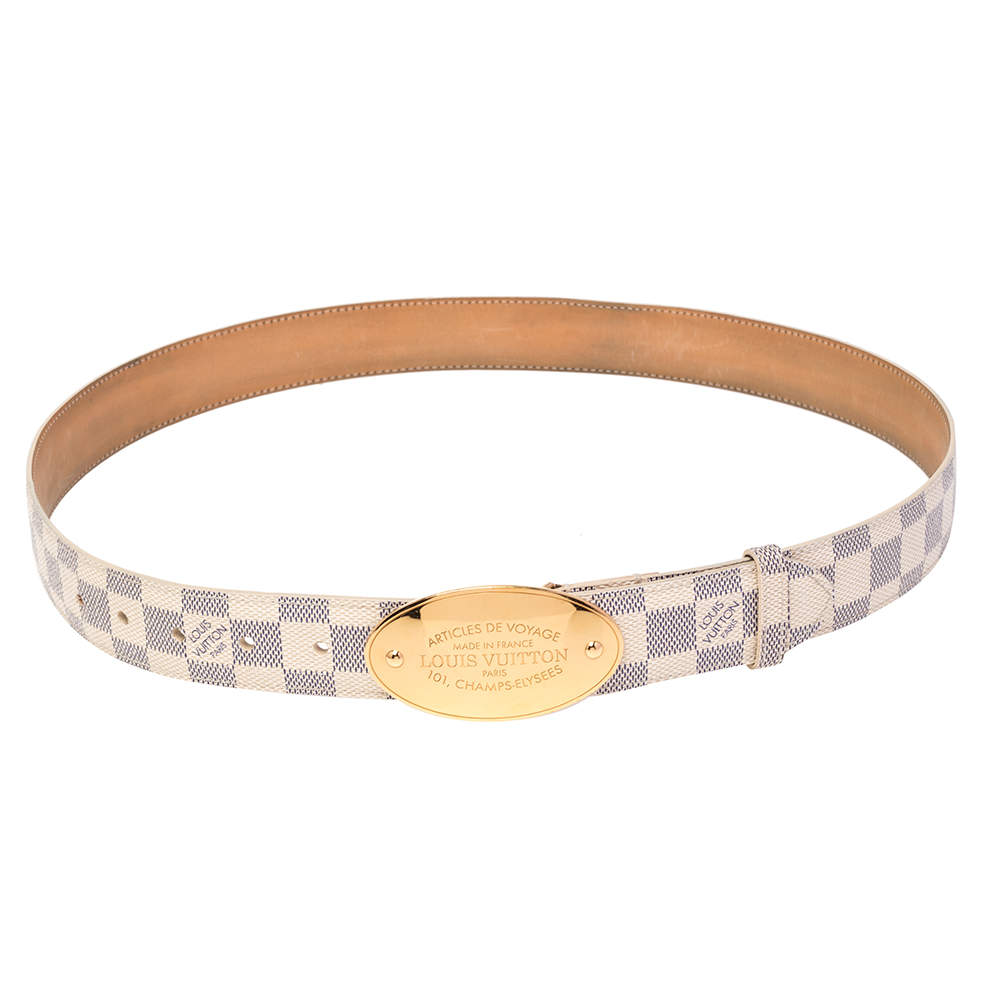 Louis Vuitton Damier Azur Voyage Belt White Cloth ref.913727