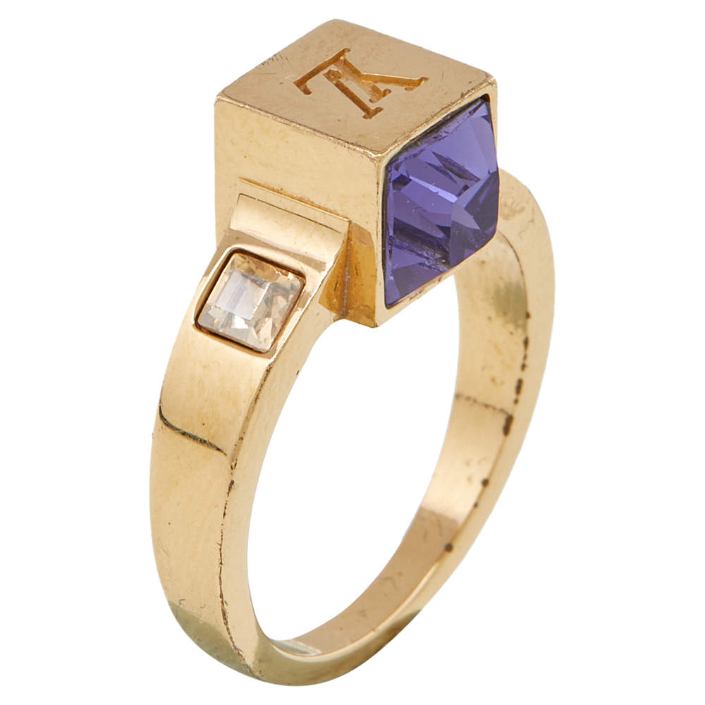 Louis Vuitton Crystal Gamble Ring - Purple, Brass Cocktail Ring, Rings -  LOU761886