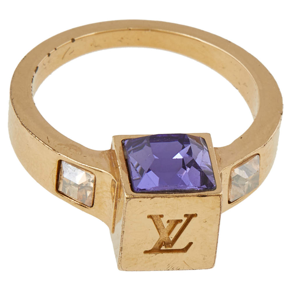 Louis Vuitton Crystal Gamble Cocktail Ring - Brass Cocktail Ring, Rings -  LOU673406