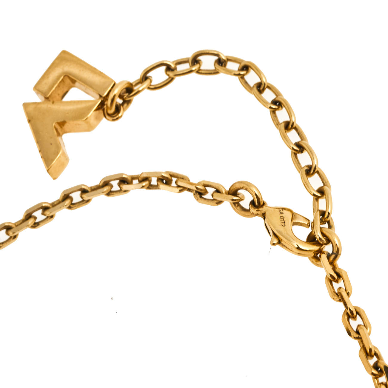 LOUIS VUITTON Metal Crystal LV Iconic Necklace Gold 1283495