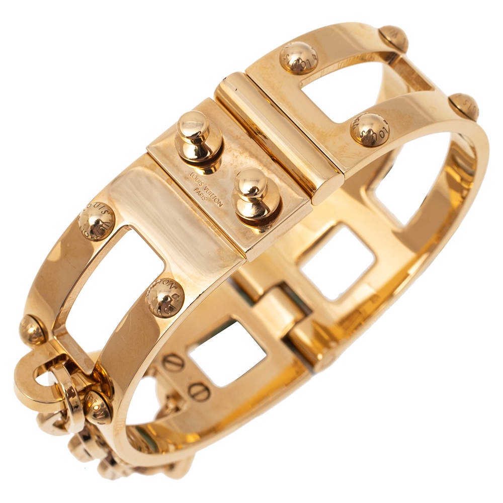 Louis Vuitton Lock Me Bracelet - Gold-Tone Metal Bangle, Bracelets -  LOU61259