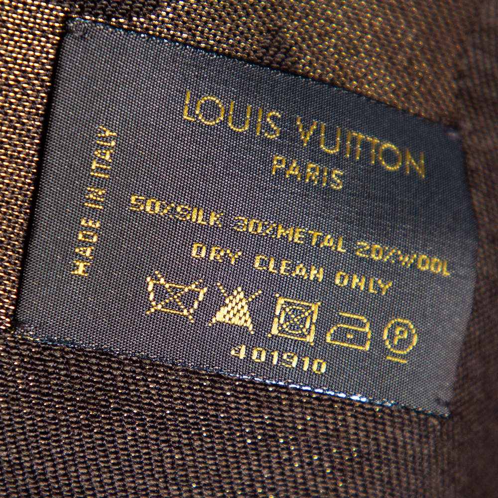Châle monogram shine silk scarf Louis Vuitton Brown in Silk - 37073784