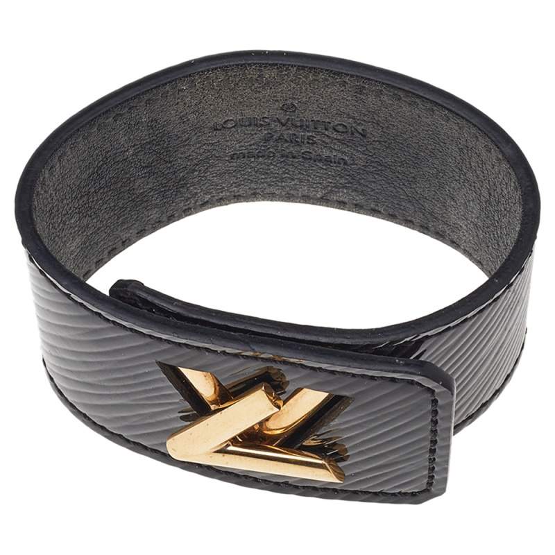Louis Vuitton Black Epi Leather Twist It Bracelet 17
