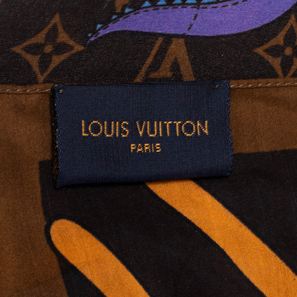 Louis Vuitton Brown The Friends Monogram Cotton & Silk Bandana