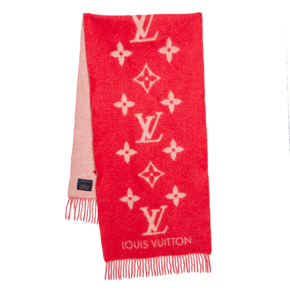 Louis Vuitton Pattern Print, Red Reykjavik Cashmere Scarf