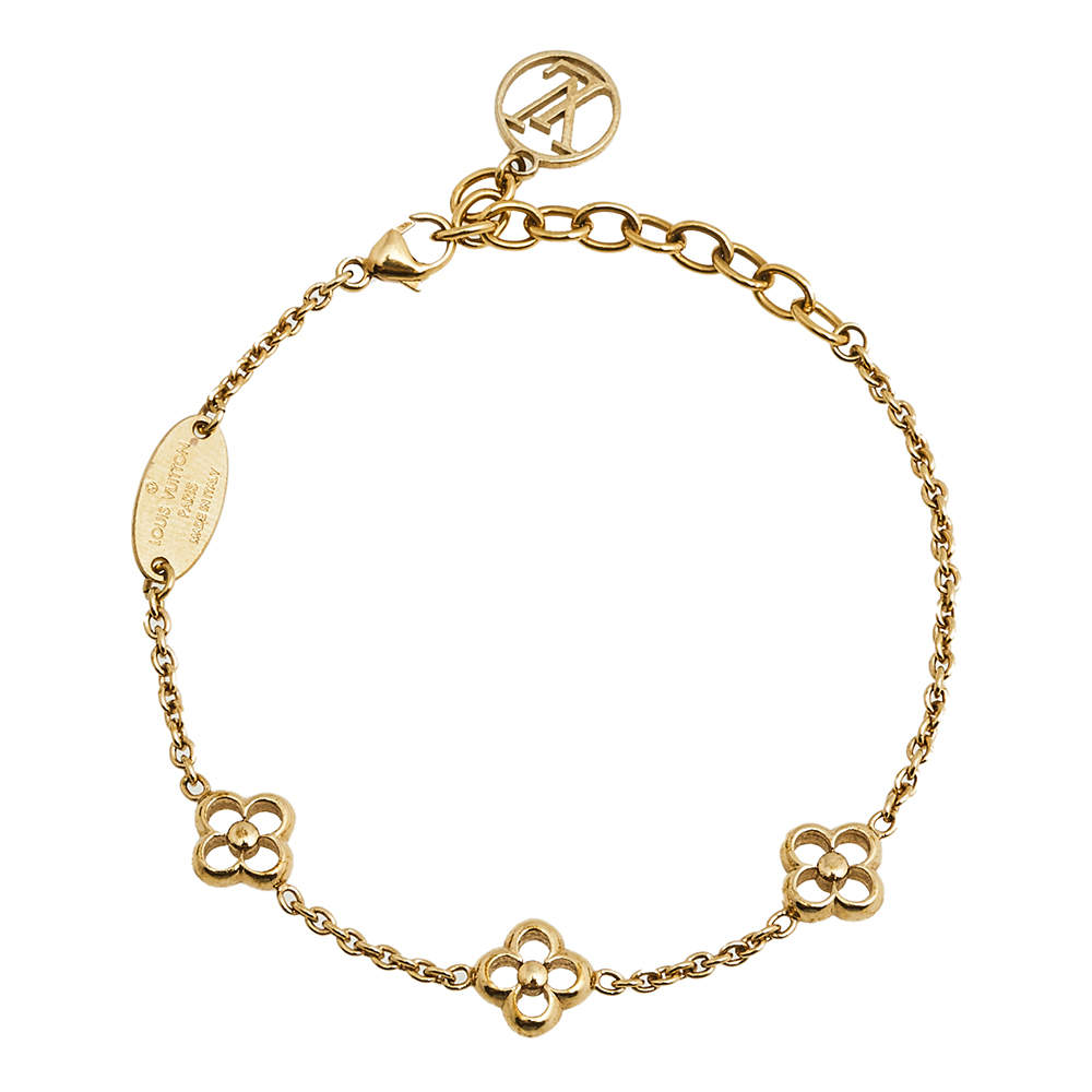Louis Vuiiton Two Tone Gold Plated Logo Mania Bracelet Louis Vuitton | The  Luxury Closet