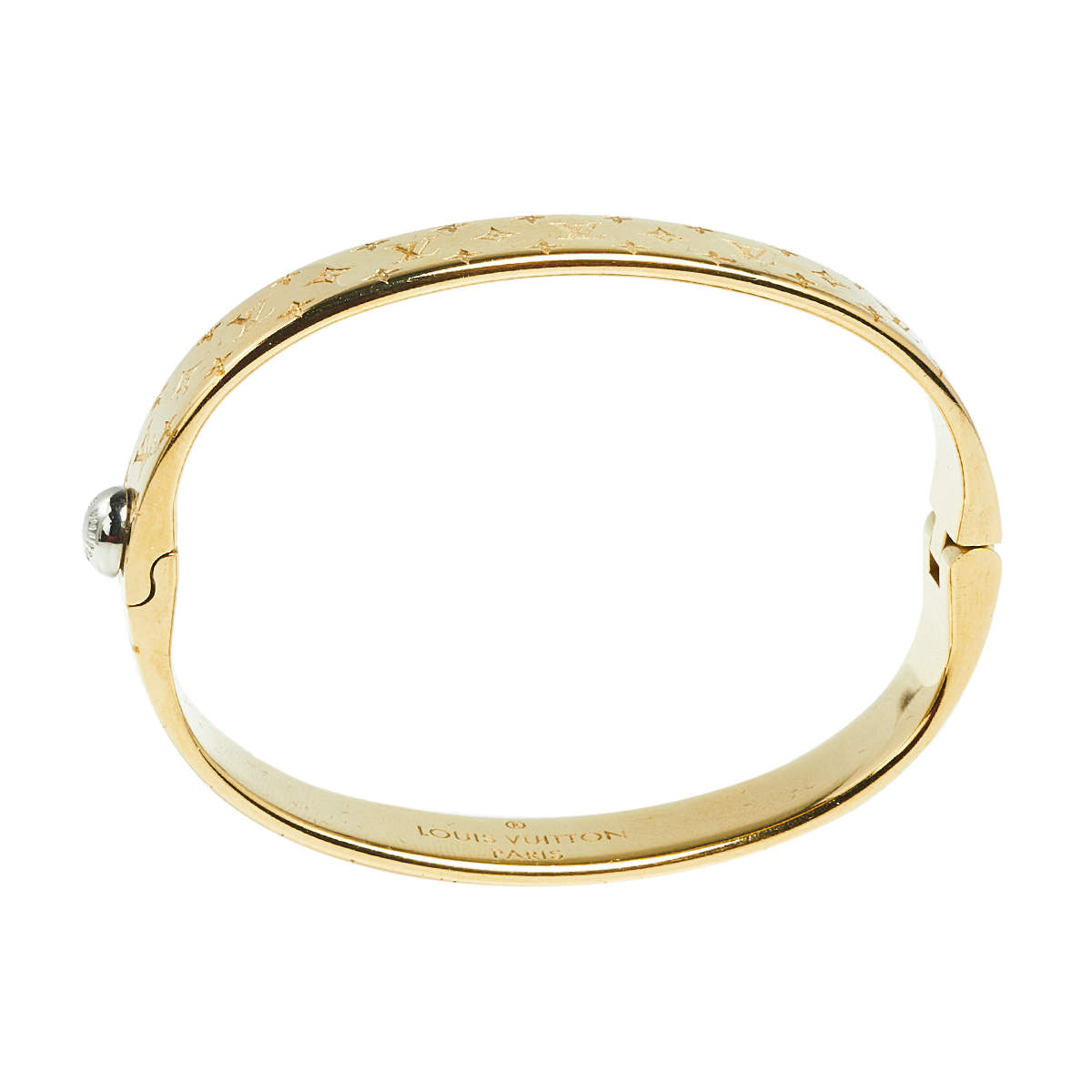Louis Vuitton Nanogram Gold Tone Cuff Bracelet S at 1stDibs  louis vuitton nanogram  cuff, louis vuitton gold bracelet cuff, lv cuff bracelet