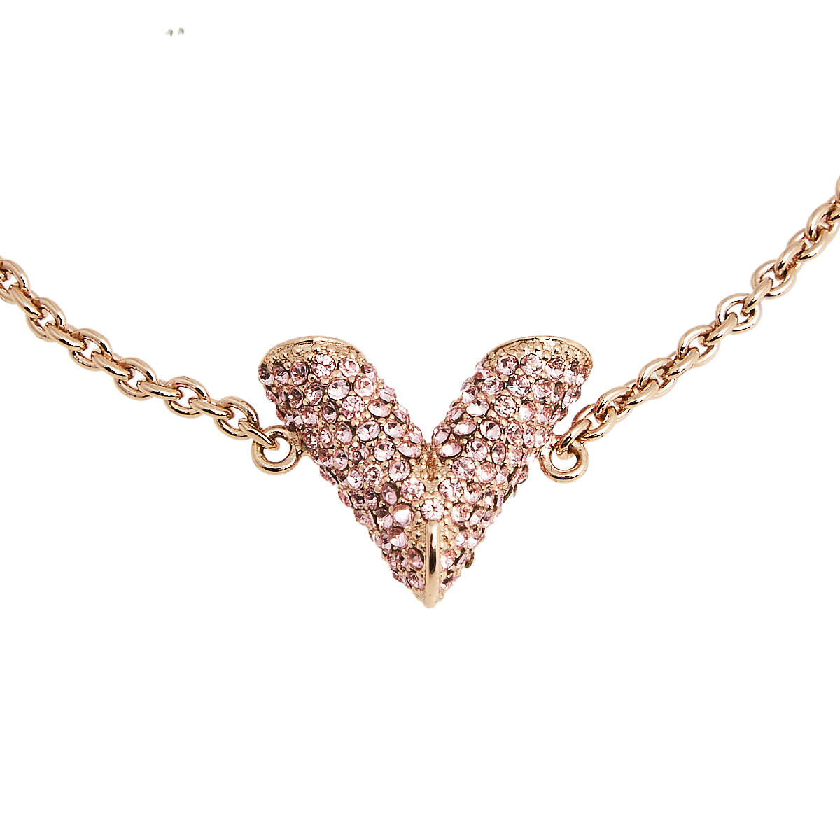 Louis Vuitton Essential V Pink Crystal Rose Gold Tone Chain Link Bracelet  Louis Vuitton | The Luxury Closet
