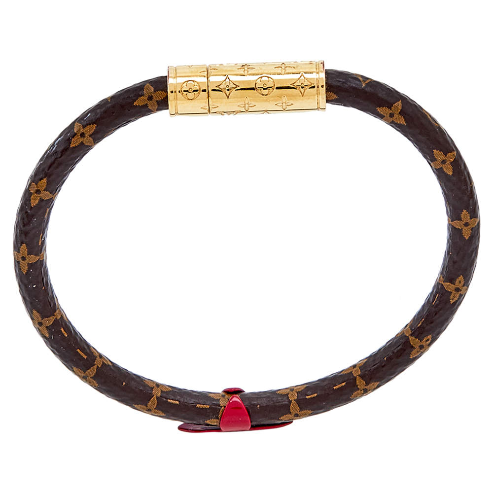 Auth LV Louis Vuitton Bracelet Confidential Monogram Brown for