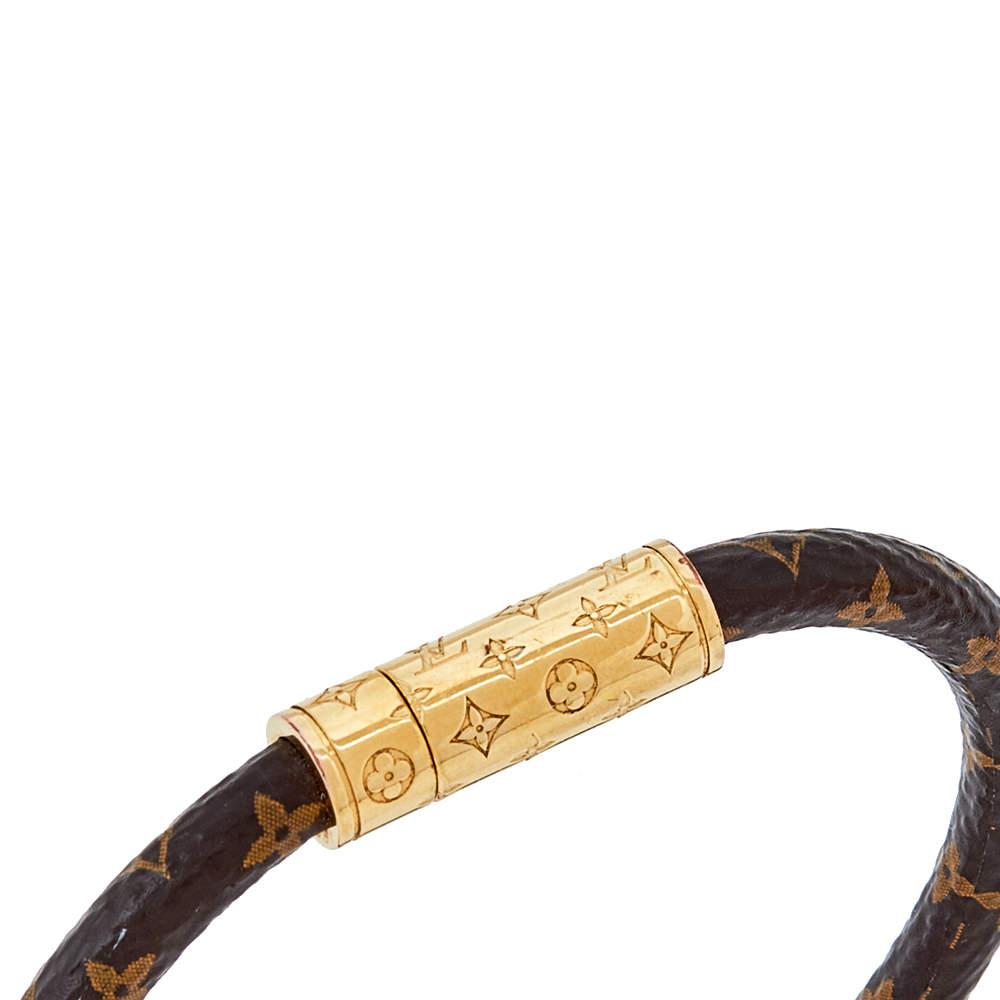 Auth LV Louis Vuitton Bracelet Confidential Monogram Brown for