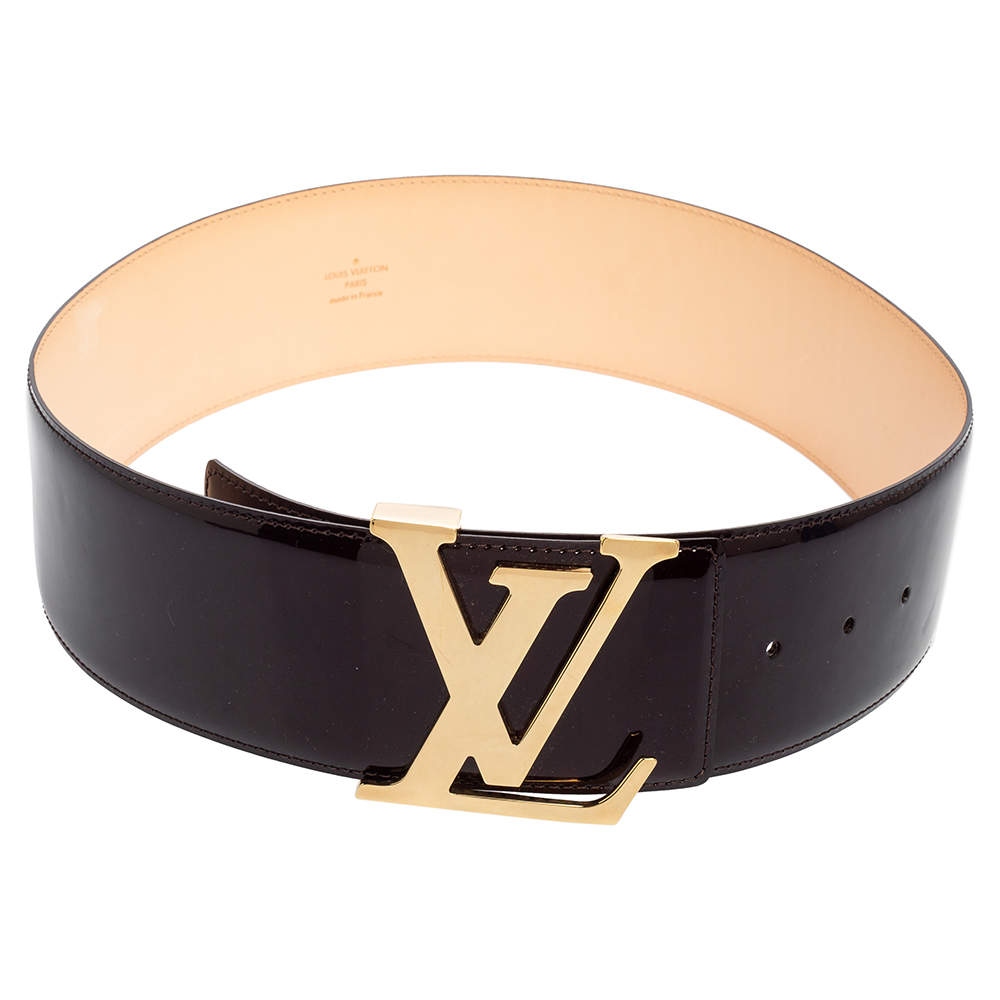 $800 Louis Vuitton LV Initiales Logo Patent Leather Amarante Belt
