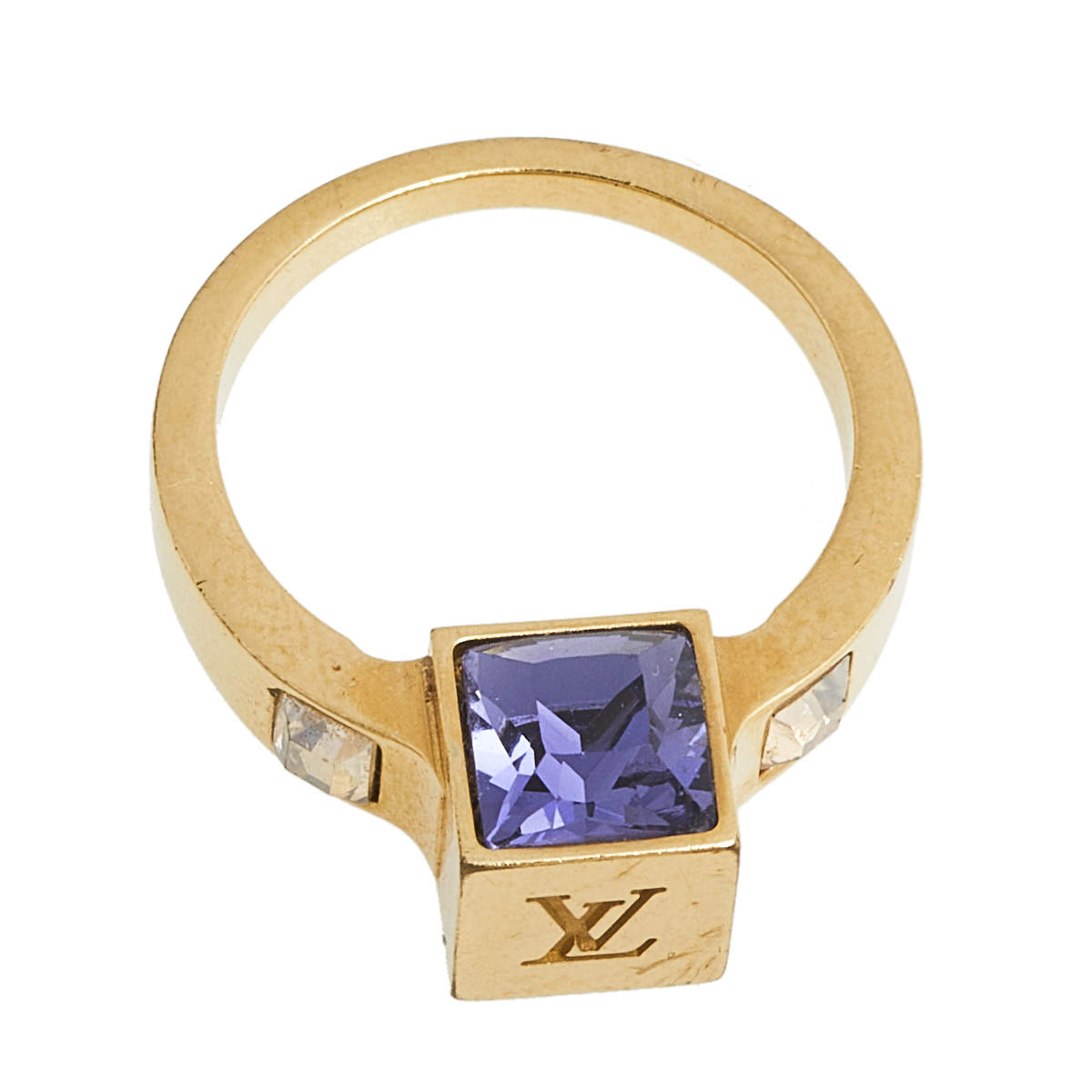 Louis Vuitton Purple / Gold Plated Collar Gamble Ring M65099 - YH00619
