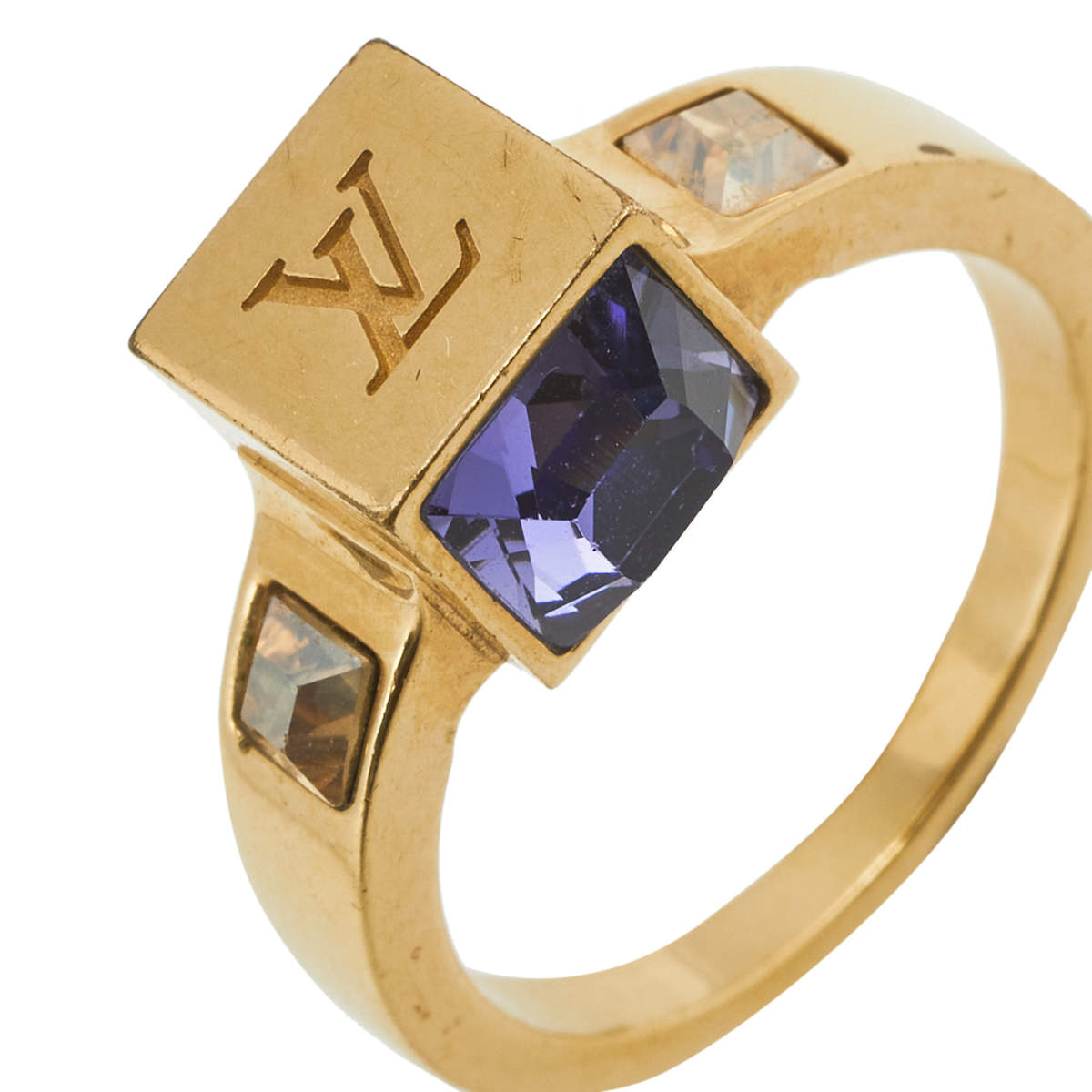 Shop authentic Louis Vuitton Crystal Gamble Ring at revogue for