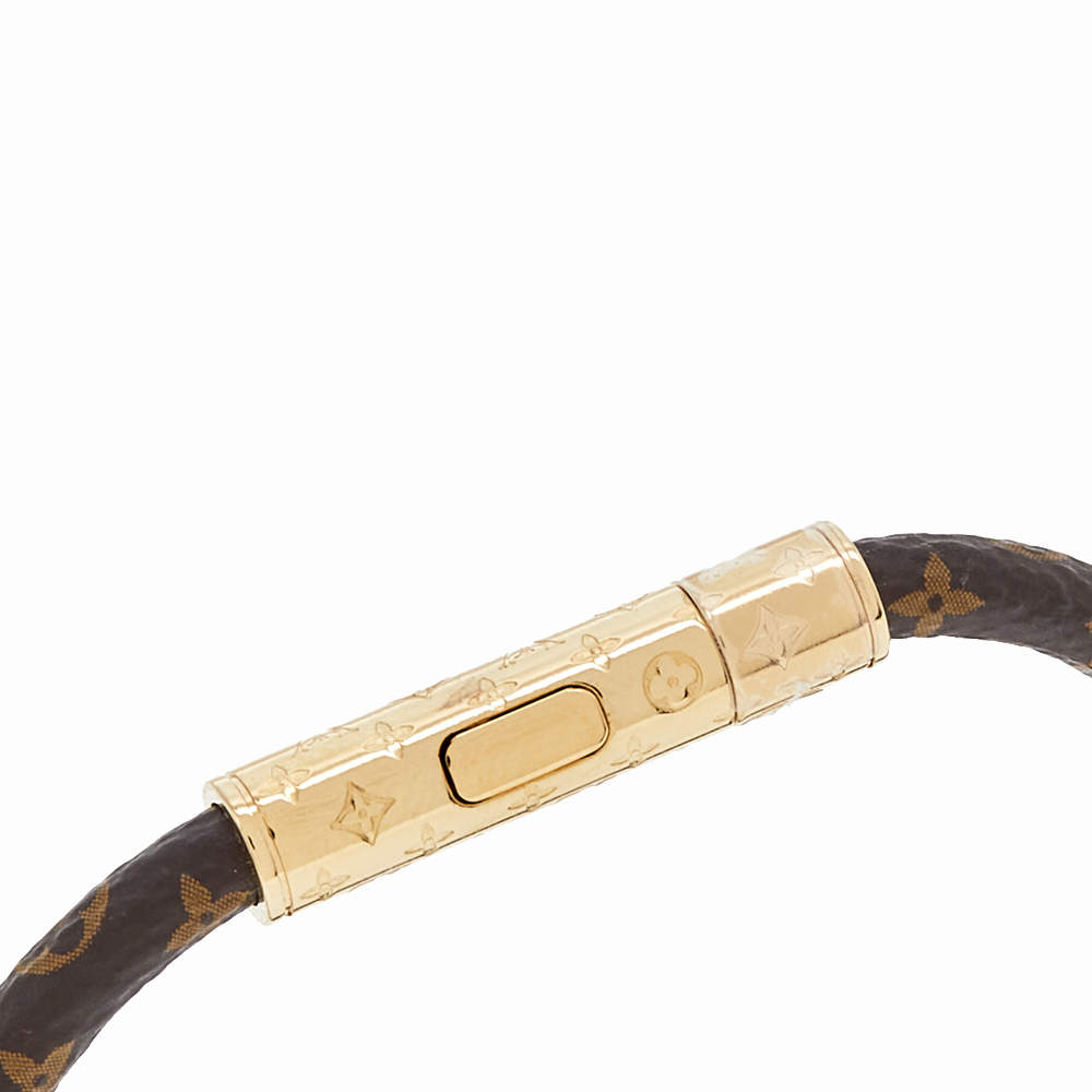 Lv confidential leather bracelet Louis Vuitton Brown in Leather - 24986454