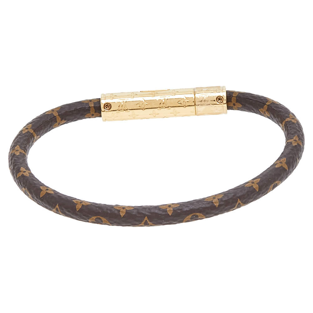 Monogram leather bracelet Louis Vuitton Brown in Leather - 34277152