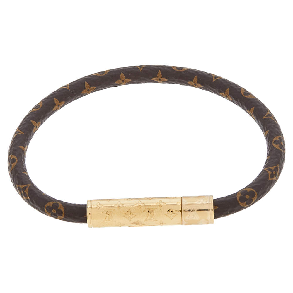 Lv confidential leather bracelet Louis Vuitton Brown in Leather - 18996546
