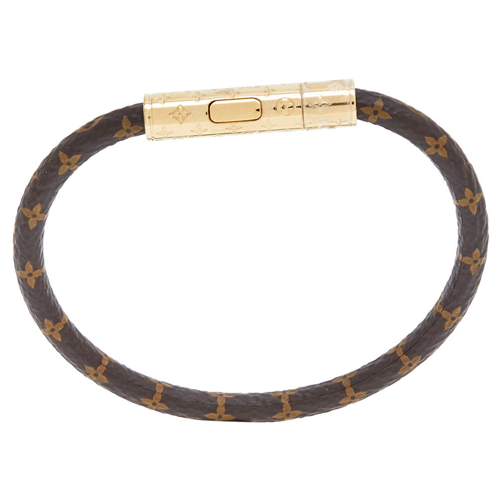 Monogram leather bracelet Louis Vuitton Brown in Leather - 34277152
