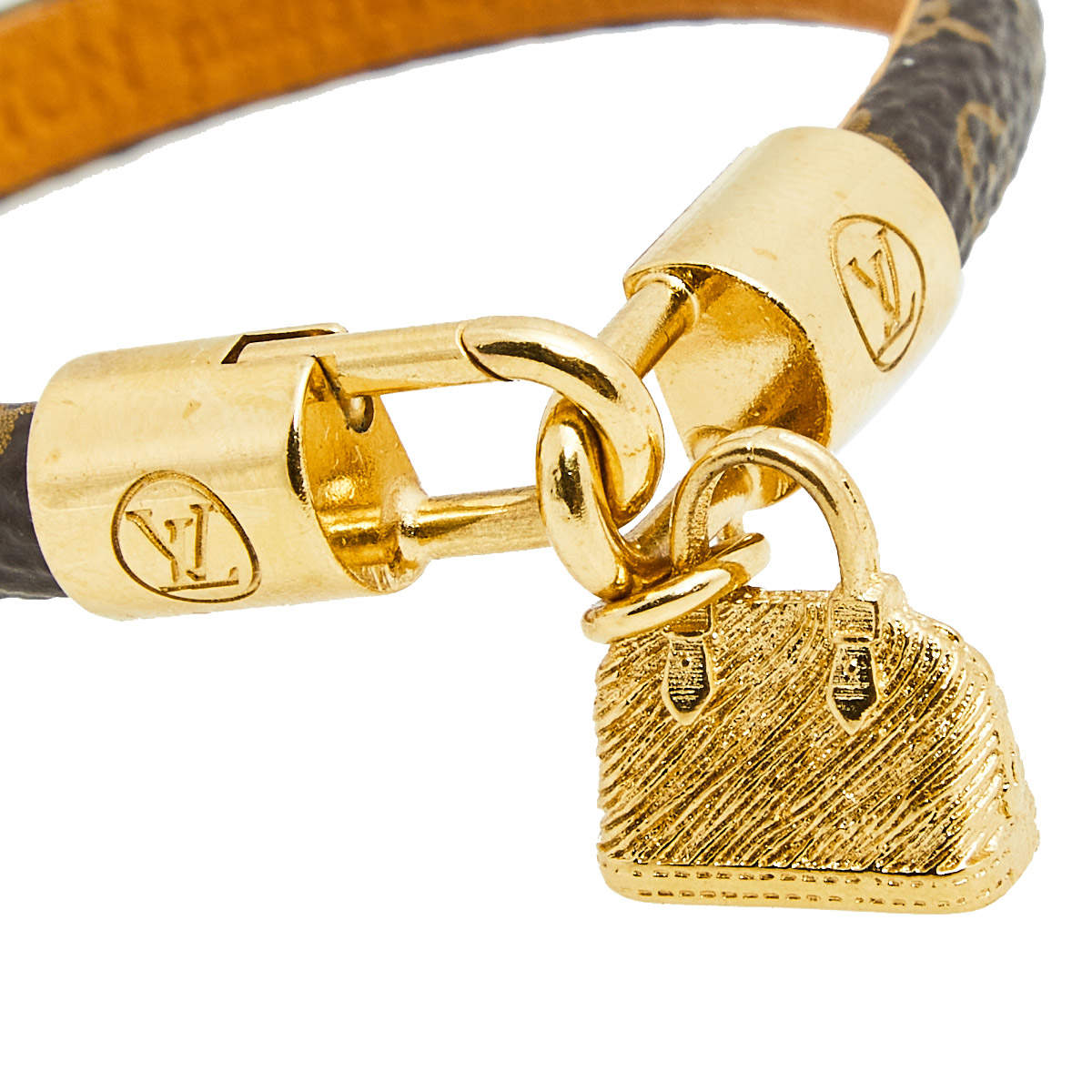 Louis Vuitton Monogram Brasle Alma M6220E Metal,Monogram Bracelet  Gold,Monogram