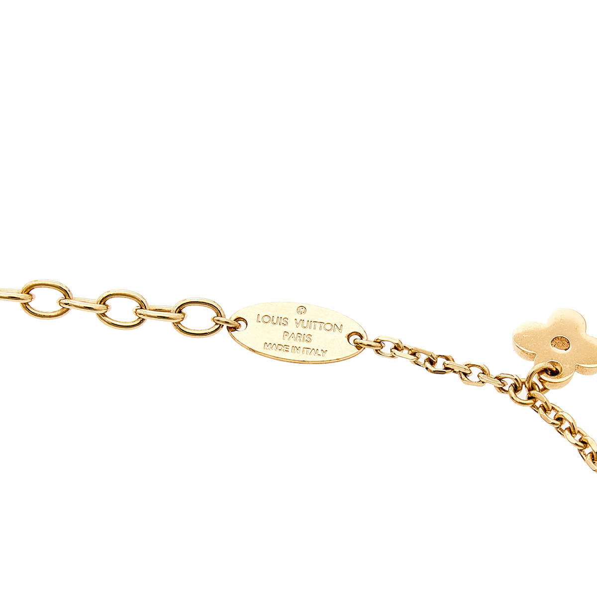 Gold-tone Louis Vuitton Blooming Supple necklace featuring monogram charms  and adjustable lobster cla…