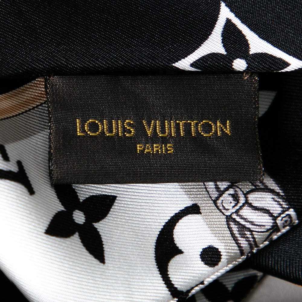 Louis Vuitton Indigo Monogram Print Silk Twilly Bandeau Scarf Louis Vuitton