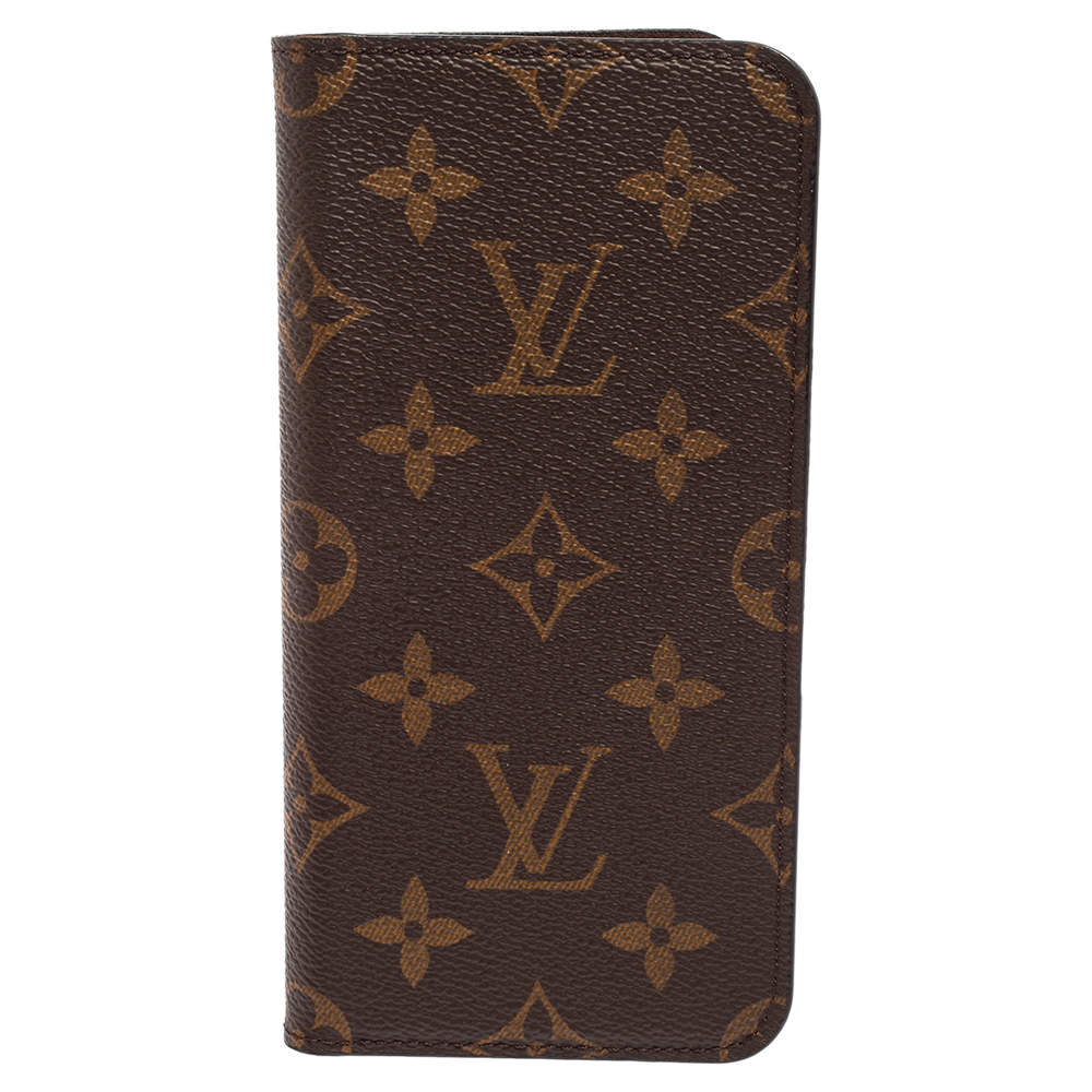 LOUIS VUITTON IPhone 7 Plus Folio Monogram Canvas Phone Case Brown-US