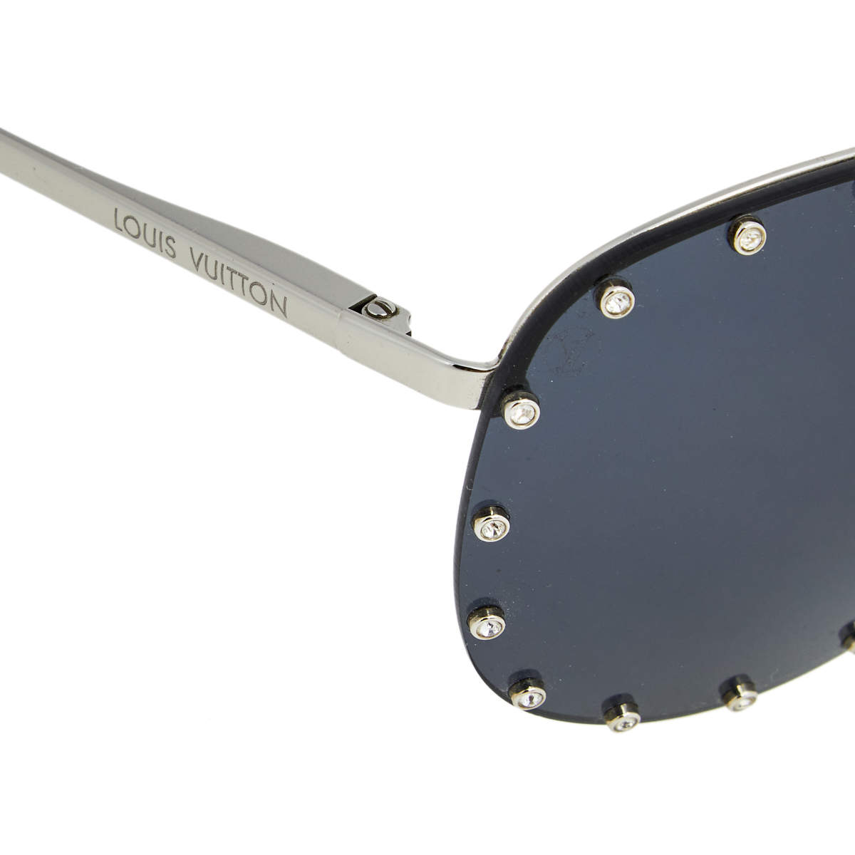 Louis Vuitton Silver Tone Crystal/Grey Z0995W The Party Aviator Sunglasses  Louis Vuitton