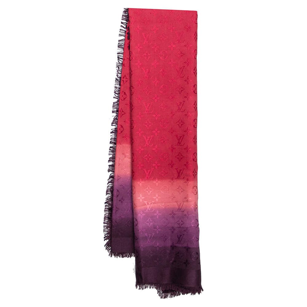 مملوكة مسبقًا وشاح لوي فيتون مونوغرامي بلوريغرام وردي وأرجواني