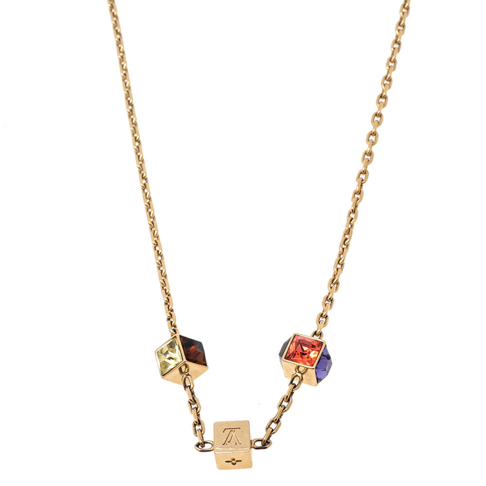 Louis Vuitton Gamble Multicolor Crystal Gold Tone Necklace Louis Vuitton |  The Luxury Closet