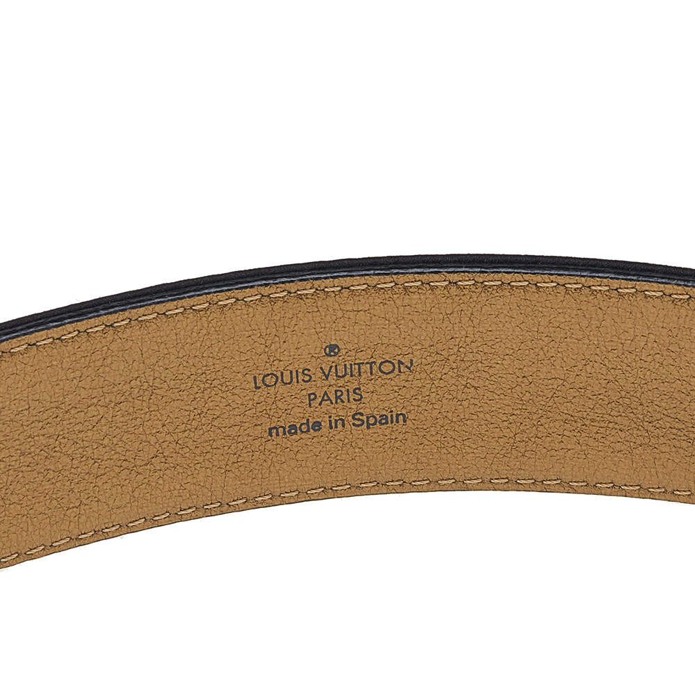 Louis Vuitton Black Satin Rhinestone Fleurs Runway Belt 85 CM Louis Vuitton