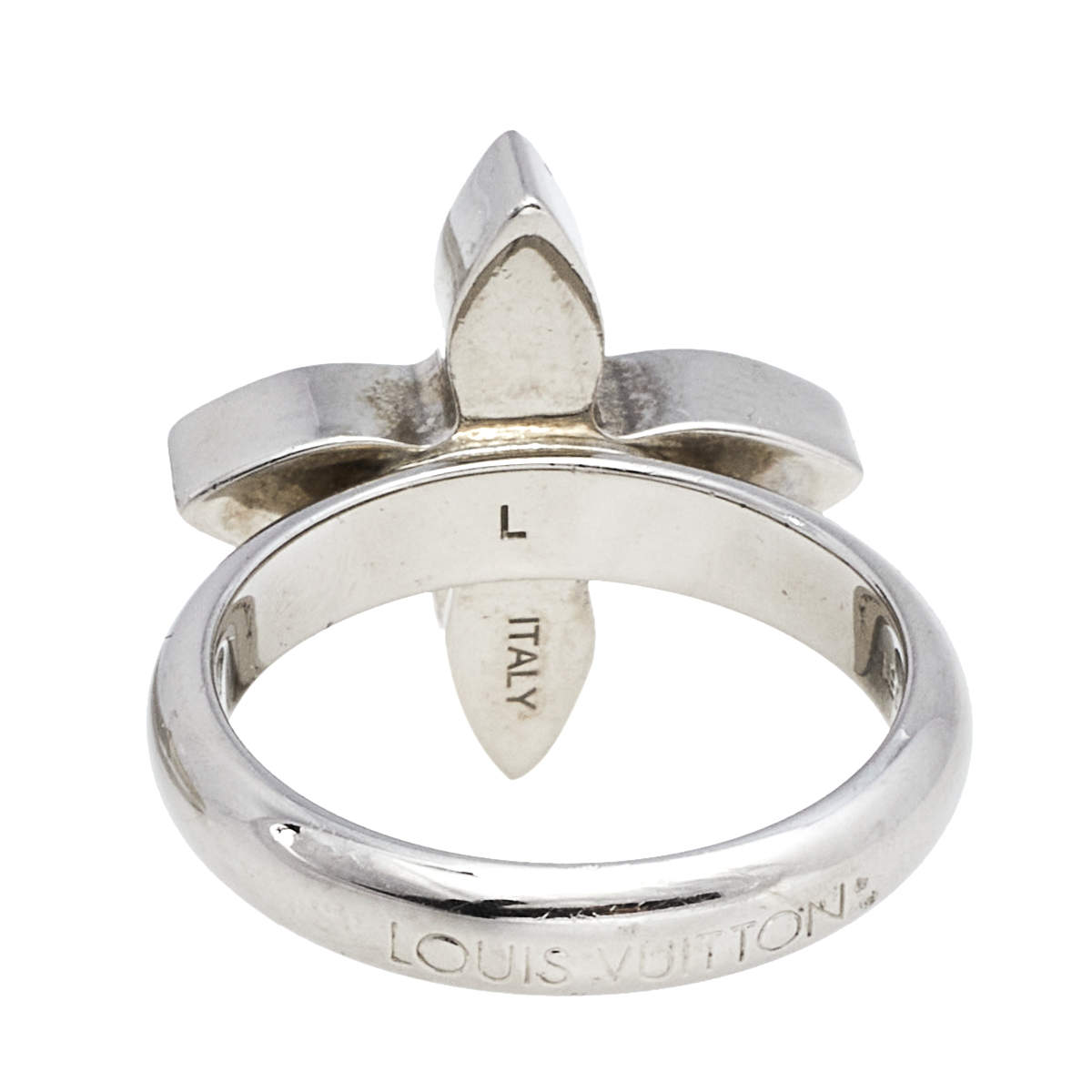 Louis Vuitton Love Letter Crystal Silver Tone Metal Ring Size L Louis  Vuitton
