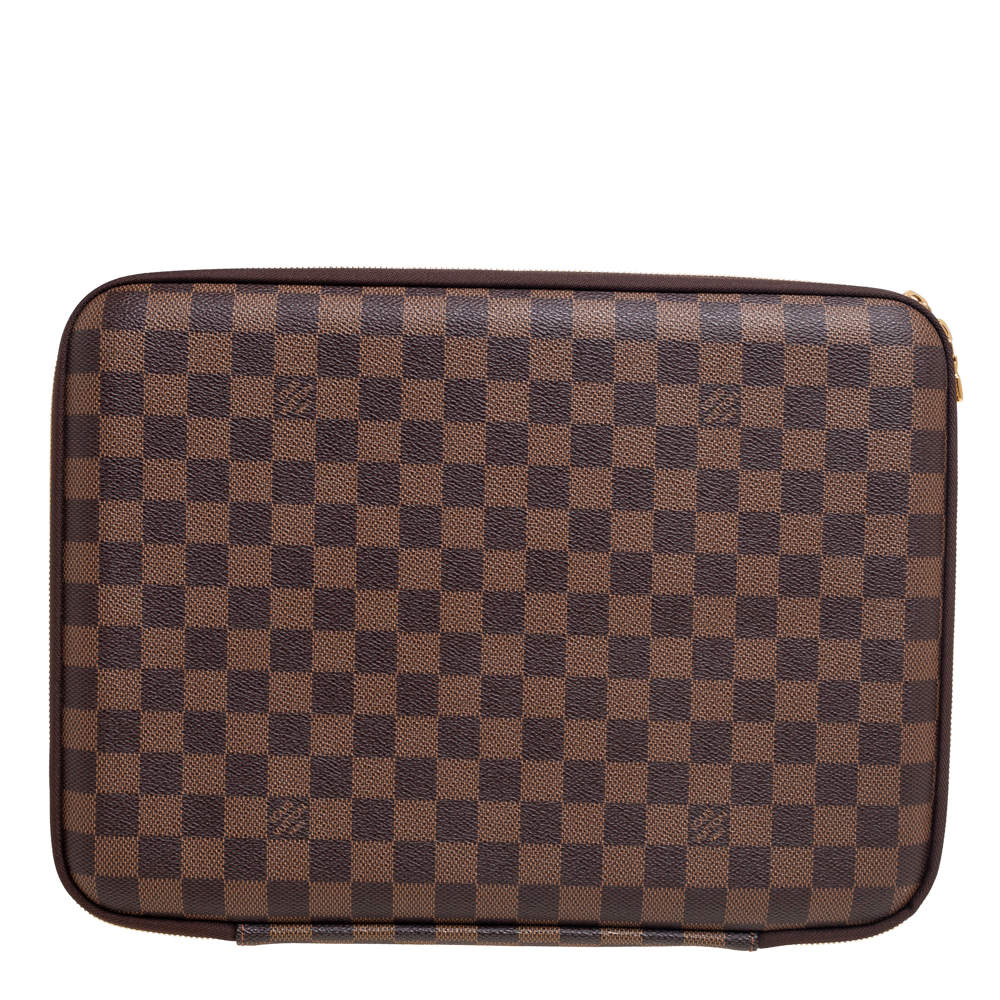 Pre Owned Louis Vuitton Damier Ebene Canvas Laptop Sleeve