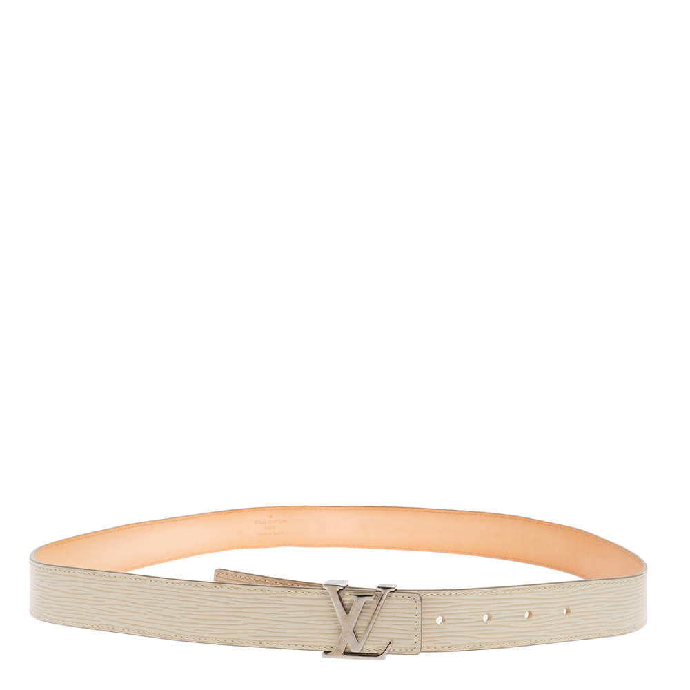 Pre Owned Louis Vuitton Ivorie Epi Leather LV Initiales Belt 95CM