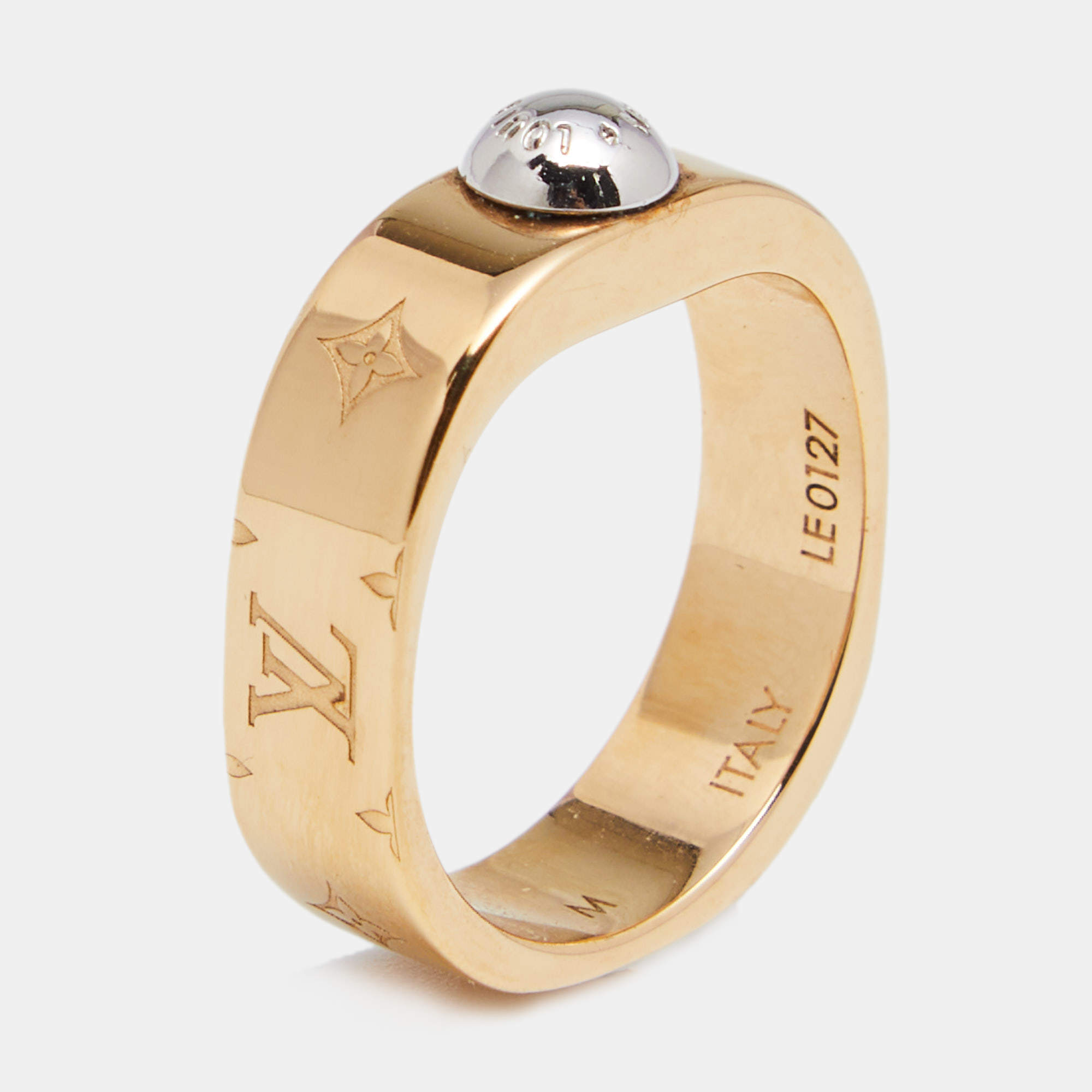 Pre Owned خاتم لوي فيتون نانوغرام معدن لونين صغير 